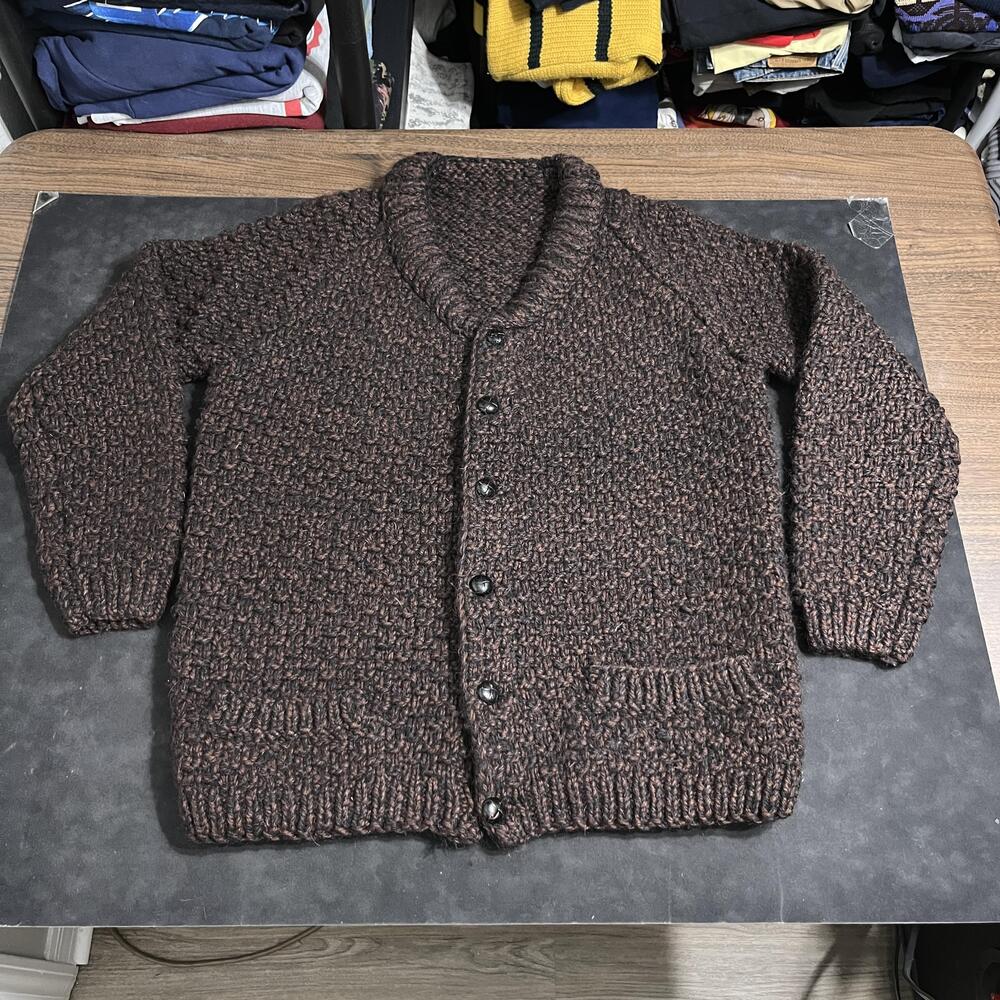Polo Chunky Knit Sweater Cardigan Shawl Collar Heavyweight Ralph Lauren taggles